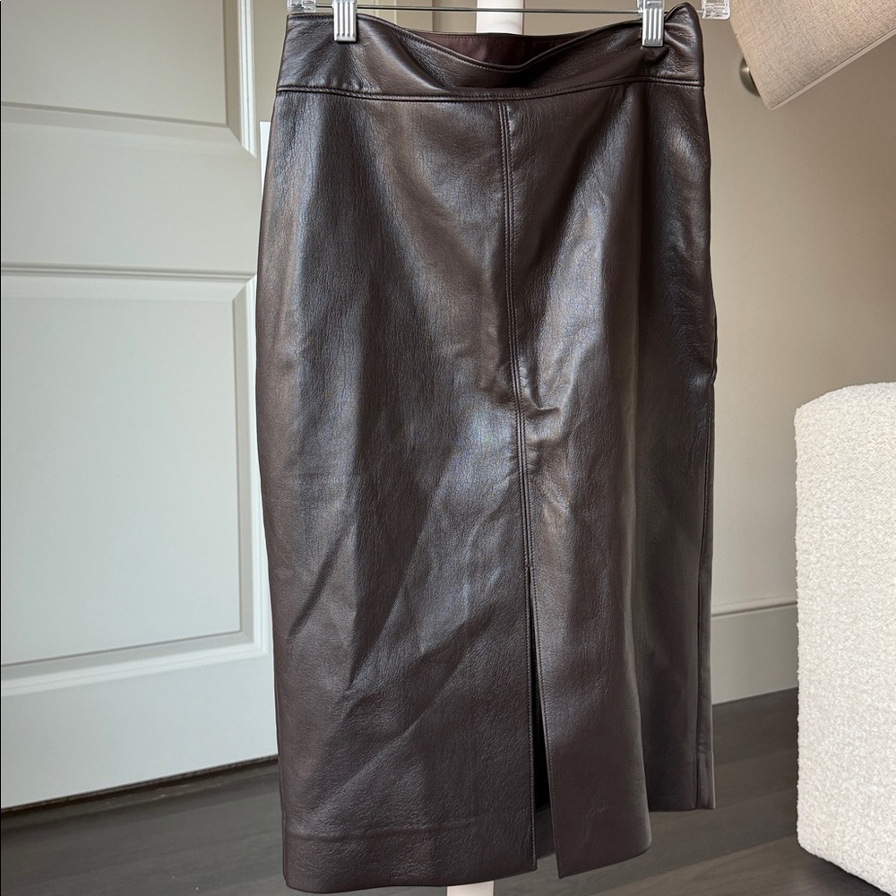 *NWT* Brown Leather Pencil Skirt